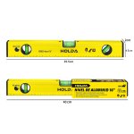 Nível de Alumínio 40cm HOLDA H3802 – 3 Bolhas, 45°/90°/180°, Alta Precisão