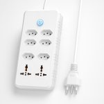 Régua Extensão Elétrica 8 Tomadas 6 BR 2 Universal Cabo 2m 10A 110–220V Kapbom(2m,8 tomada)